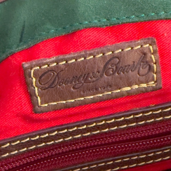 Dooney Bourke Florentine Leather Satchel Bag Chestnut Whipstitch Patina Luxe - Picture 5 of 16